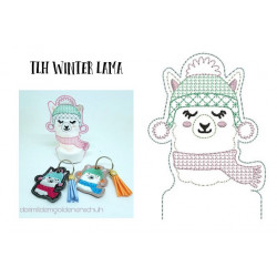 ITH Stickdatei - Teelichthülle Winter Lama